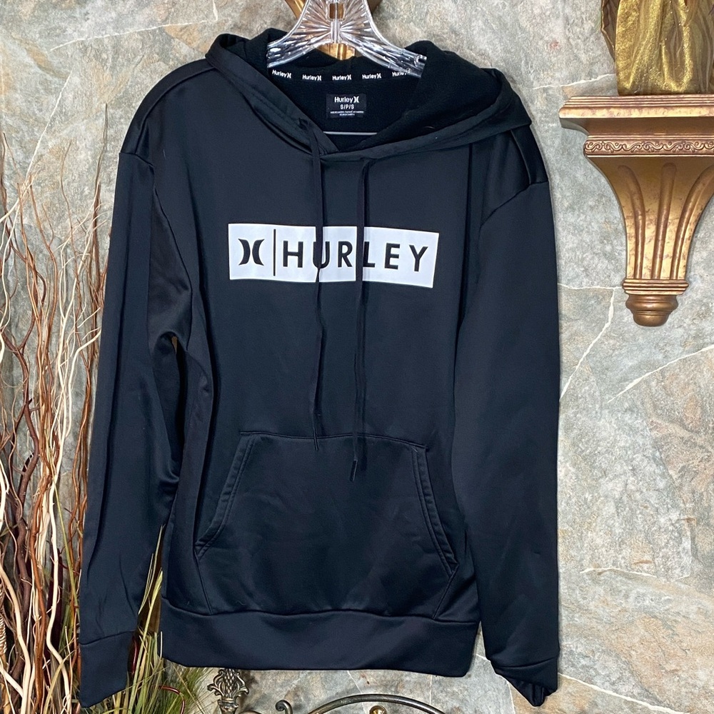 Hurley shirt pull over sweatshirt hoodie dark black, excellent condition